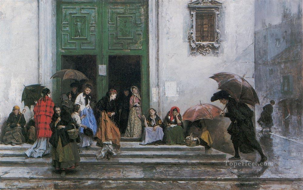 教会現実主義者の女性 ライムンド・デ・マドラソ・イ・ガレッタから出てくる油絵